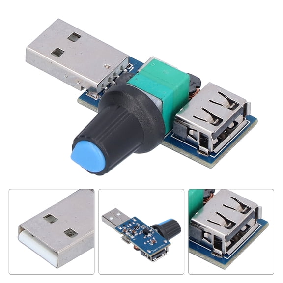 USB Fan Speed Controller, Adjustable DC 4-12V to 2.5-8.0V Cooling Regulator Module with Low Noise Design