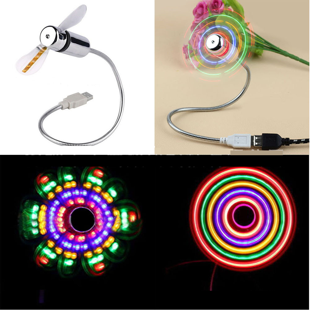 ODYSITE USB Fan with LED Display, Small Personal Portable RGB Programmable LED Fan, Mini RGB USB Fan for PC Notebook Laptop Gadgets Gifts for Men Women Office
