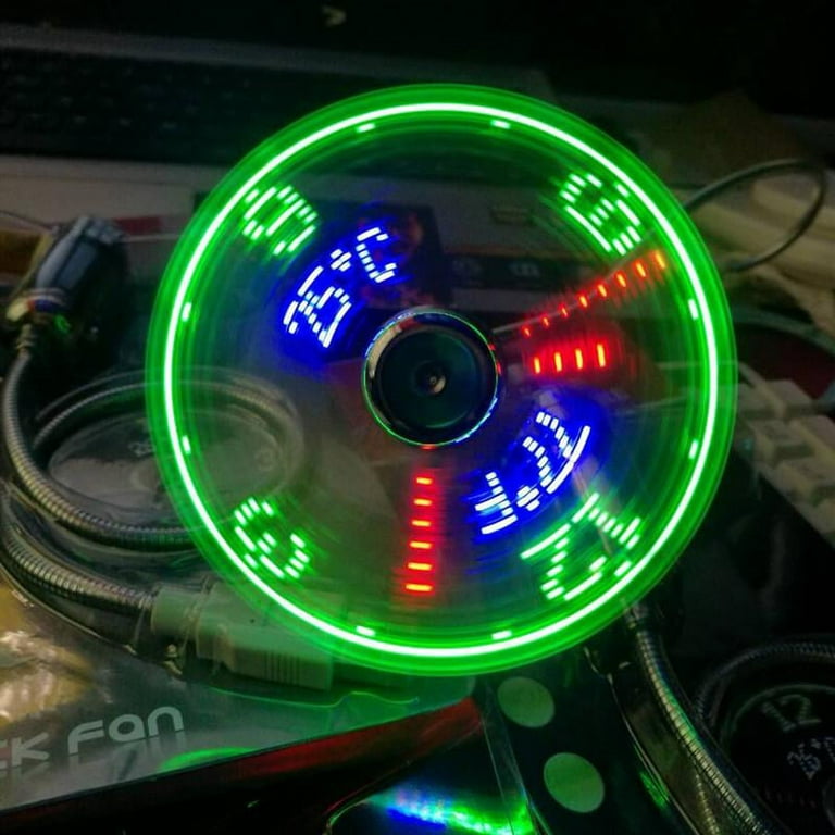 USB Fans Mini Time And Temperature Display Creative Gft With LED