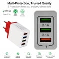 thumbnail image 1 of USB Fast Charger Block,European Travel Plug Adapter,4-Port USB C Wall Charger Plug Type C Fast Charging Block International Power Adaptor US to Europe EU for Most Mobile Phones(B), 1 of 3