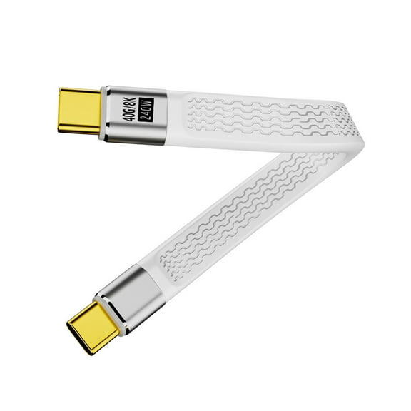 USB Fast Charging Cable PD240W 40Gbps Data Transfer 8K Video Flexible Ribbon Aluminum Alloy Texture for Device