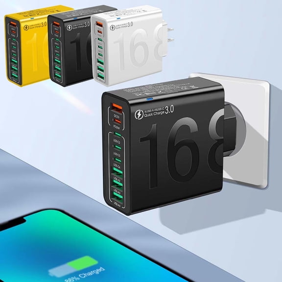 USB Fast Charging Hub with USB-C and USB-A Ports for High-Speed Data Transfer and Device Charging, Compact and Portable for Home Office and Travel Use