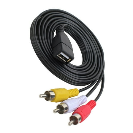 USB Female Plug To 3RCA Male Adapter Sound Converters Video Cable USB To 3RCA Cable For HDTV Wire Cord