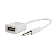 USB Female to 3.5mm Jack Male Audio Converter Cable Adapter White
