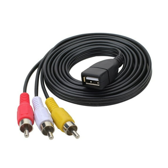 USB Female to 3RCA Sound Cable USB to 3RCA Male Splitter Adapter Cord for Phone Tablet Home Theaters HDTV
