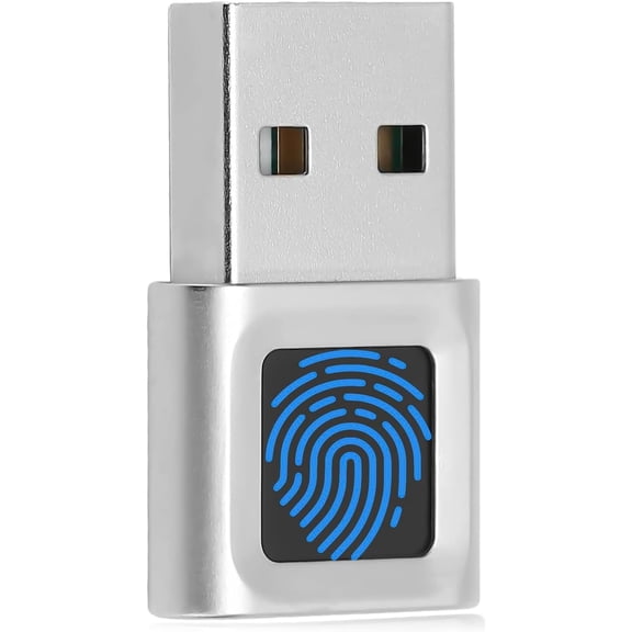 USB Fingerprint Reader Mini Fingerprint Scanner PC Dongle Windows Hello Fingerprint Reader for PC Laptop 360 Degree Touch Speedy Matching Biometric Portable USB Fingerprint Logger for Windows 10/11
