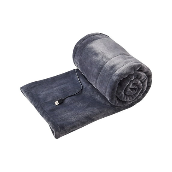 USB Flannel Heated Blanket, Low Voltage Portable Electric Throw, Adjustable Temperature Regulation, Soft Warm Throw for Bed, Sofa, Office, Travel and Home Use