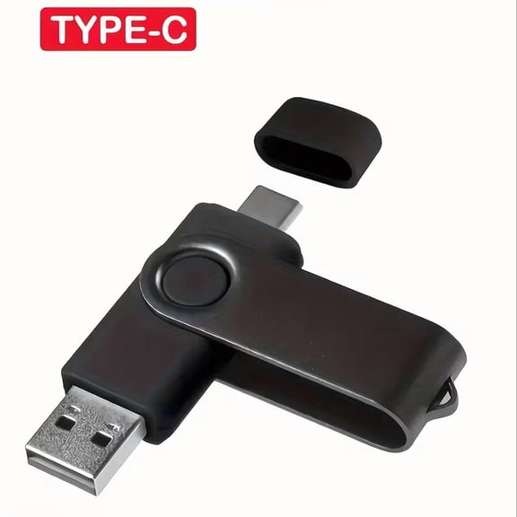 USB Flash Drive 256GB Black Dual Thumb Drive, Compatible with Phone, Laptop, Tablet-MAOLAI