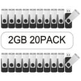 thumbnail image 1 of USB Flash Drive 2GB 20 Pack, Bulk USB 2.0 Flash Drives Thumb Drive Swivel Memory Stick Jump Drive Pen Drive（ Black, 2 GB*20 PACK), 1 of 5