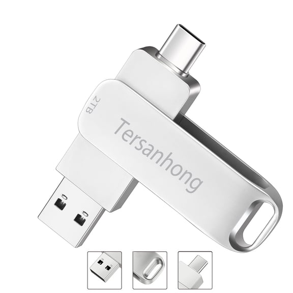 Flash Drive, Dual Type-C Thumb Drive External Data Storage USB C  Memory Stick for Mobile, Tablet, PC, Mac-Tersanhong