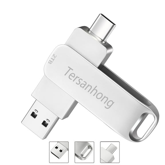 Flash Drive, Dual Type-C Thumb Drive External Data Storage USB C  Memory Stick for Mobile, Tablet, PC, Mac-Tersanhong