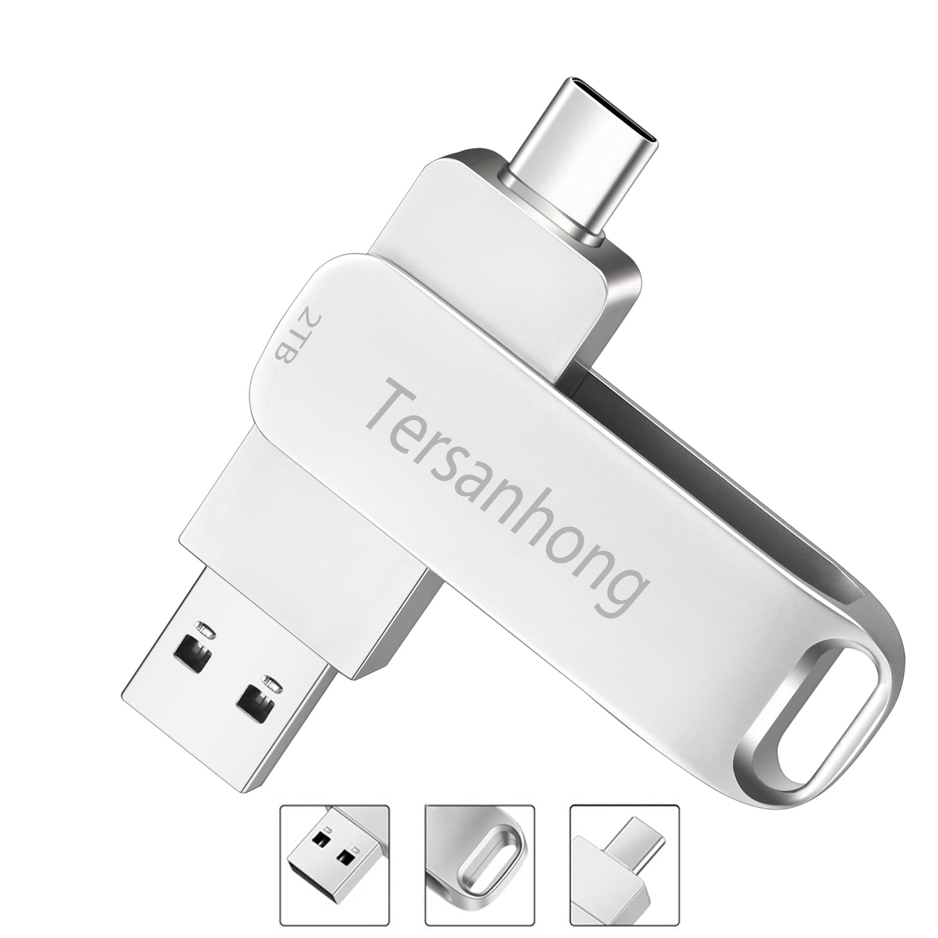 Tersanhong USB Flash Drive 2TB, Dual USB-C and USB-A, 2-in-1 Portable ...