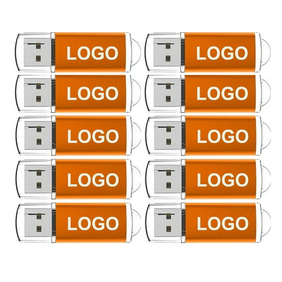 USB Flash Drive 4GB 10 Pack, Thumb Drives Memory Stick USB 2.0 Bulk Swivel Jump Drive Zip Drive with Led Indicator for Data Storage, File Sharing(10Pcs*4 GB Orange)