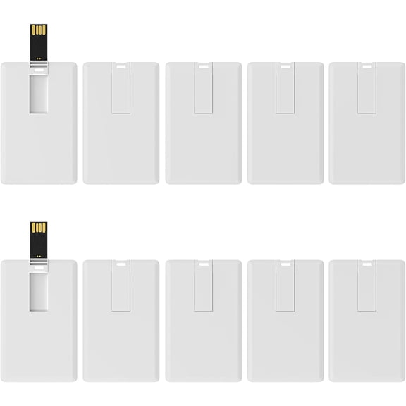 USB Flash Drive 512MB 10 Pack, Credit Card USB 2.0 Thumb Drive Bank Card Shape Memory Stick Credit USB Drives Bulk USB 512MB 10 PCS (White Card)