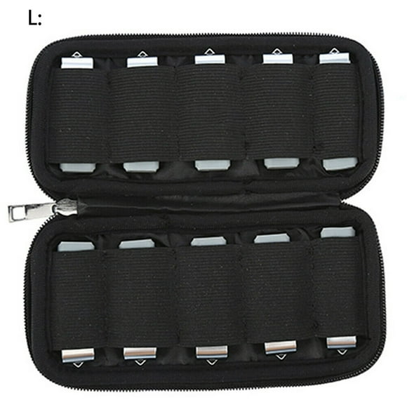 USB Flash Drive Case Holder, Portable USB Memory Stick Bag 6 / 10 Slots Black