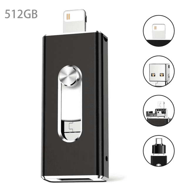 USB Flash Drive for iPhone,3-in-1 Thumb Drive OTG Pendrive Android ...