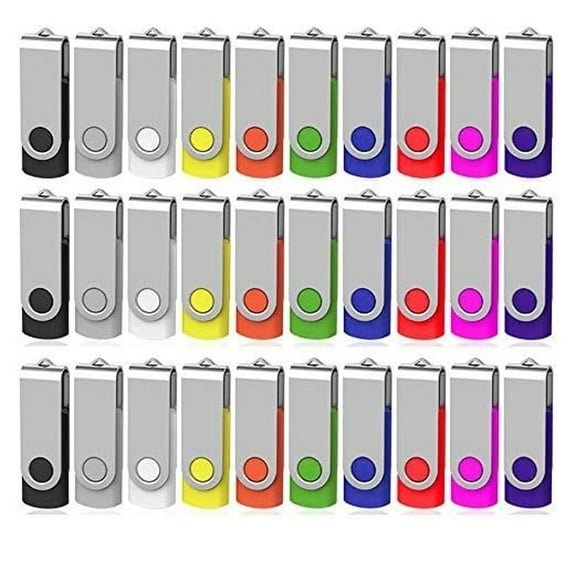 USB Flash Drives 4GB 50 Pack, USB 2.0 Pendrive Bulk USB Drive Memory Stick 4GB FlashDrive Pack Thumb Drives (50 PCS 4GB, 10 Mix-Colors)