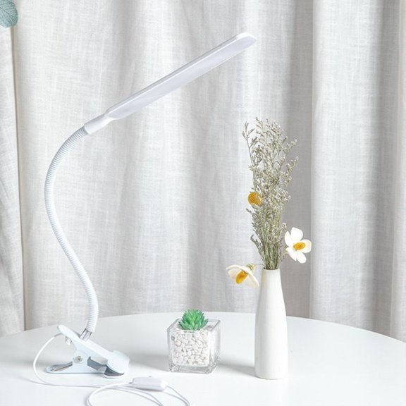 USB Flexible Gooseneck Clip On LED Reading Light, Portable Hands-Free Clamp Bedside Book Lamp, Adjustable Mini Task Light for Desk Laptop Study Craft Night Reading Home Dorm Use