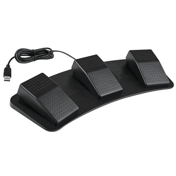 USB Foot Pedal Control Switch Game Pad Keyboard for Computer PC Laptop , Black - FS3-P, 37.5x15x4 cm