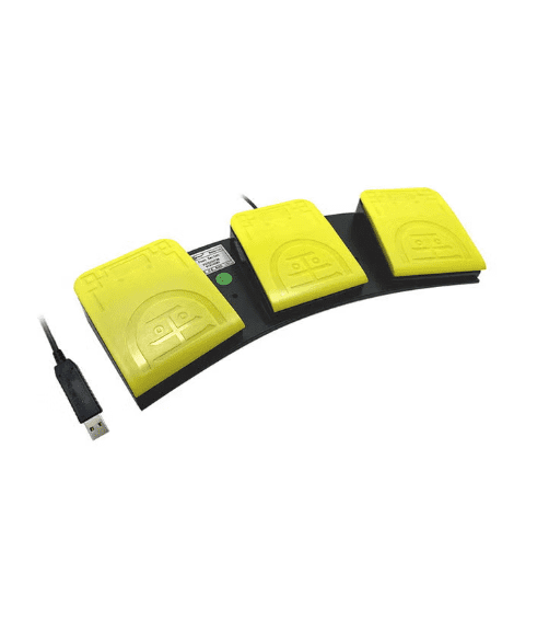 USB Foot Pedal PC 3 Key Foot Pedal Customized Foot Switch Programmable Computer Keyboard Mouse for Video Game Control Office Work Sheet Music Page Turner Action Control HID Yellow/Black