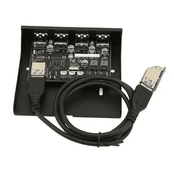 USB Front Panel 4 Port USB 3.0 5Gbps PCIE to USB3.0 HUB for Desktop PC Floppy Drive Bay