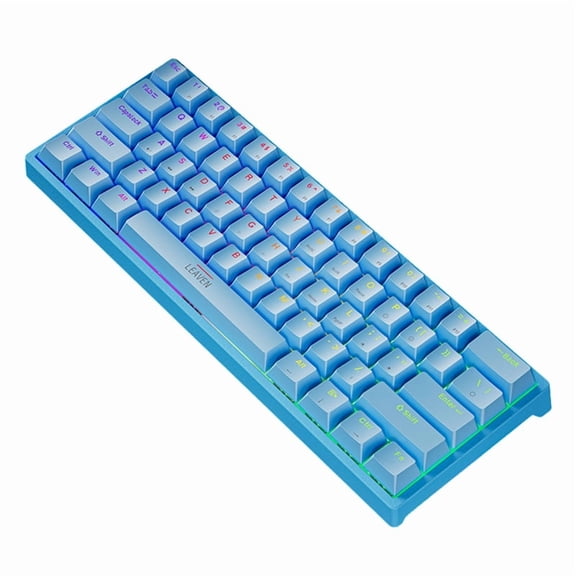 USB Gaming Mechanical Keyboard 61 Keys Red Switch Wired Detachable Cable RGB Backlight Hot Swappable
