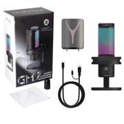 USB Gaming Microphone for PC, Noise Canceling Condenser Microphone with RGB Light, Mute, Streaming Gain, Recording, Podcasting, Chat, Twitch, YouTube, Discord, PC