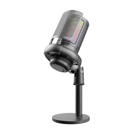 USB Gaming Microphone for PC, Noise Cancellation Condenser Mic with RGB Lights, Mute, Gain for Streaming, Recording, Podcast, Chat, Twitch, YouTube, Discord, Computer, PS5, PS4, GamerWave