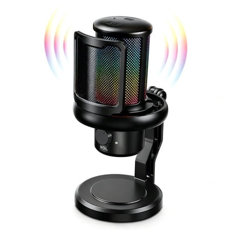 USB Gaming Microphone for PC with RGB, Noise Cancellation, Condenser Mic, Boom Arm, Pop Filter, Shock Mount – Ideal for Streaming, Podcast, Recording on Laptop, Mac, Twitch, YouTube price history and forecast - Samovi Samovi PC microphone