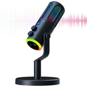 USB Gaming Microphone with RGB Light, PC Microphone W/Noise Cancellation, Computer Microphone for Gaming, Recording, Streaming, Podcast, Singing, Streaming