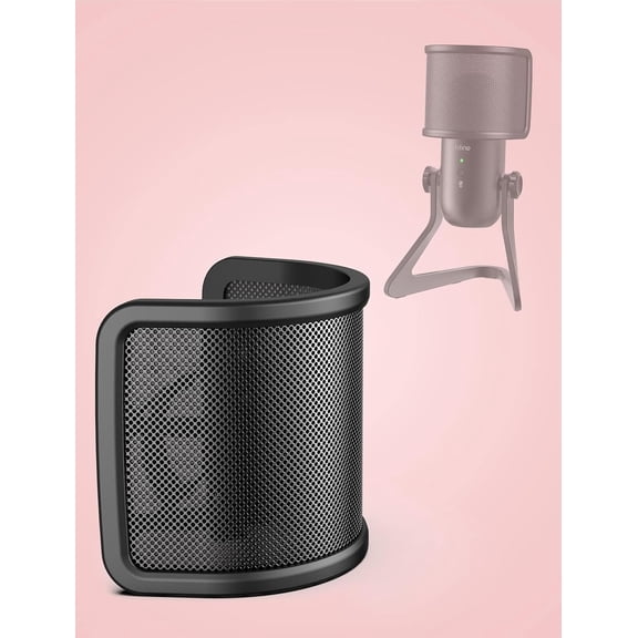 USB Gaming PC Microphone with Pop Filter Set, Computer RGB Condenser Mic Bundle with Quick Mute, Gain Knob for Streaming Podcast, Mic Pop Screen with Metal Mesh Pack for Recording (A6P+U1)