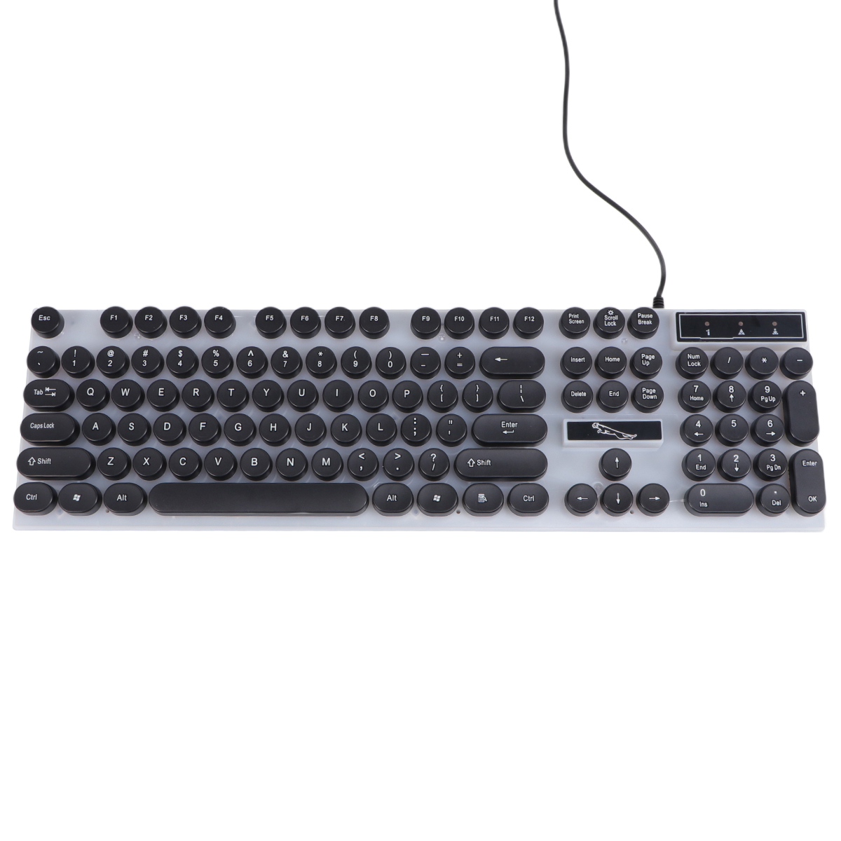 USB Glowing Computer Wired Keyboard Creative Round Key Keyboard