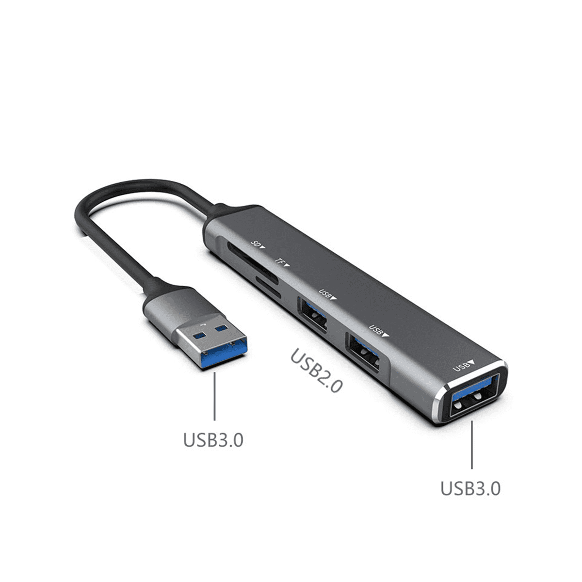 Usb hub 3 0 usb a hub splitter 5 port usb3 0 with tf sd card reader