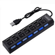 USB HUB - فائق السرعة 7 منفذ USB 2.0 HUB مقسم الطاقة لكمبيوتر الكمبيوتر المحمول المحمول ملحقات الكمبيوتر المحمول الشحن Mulitple Simyoung