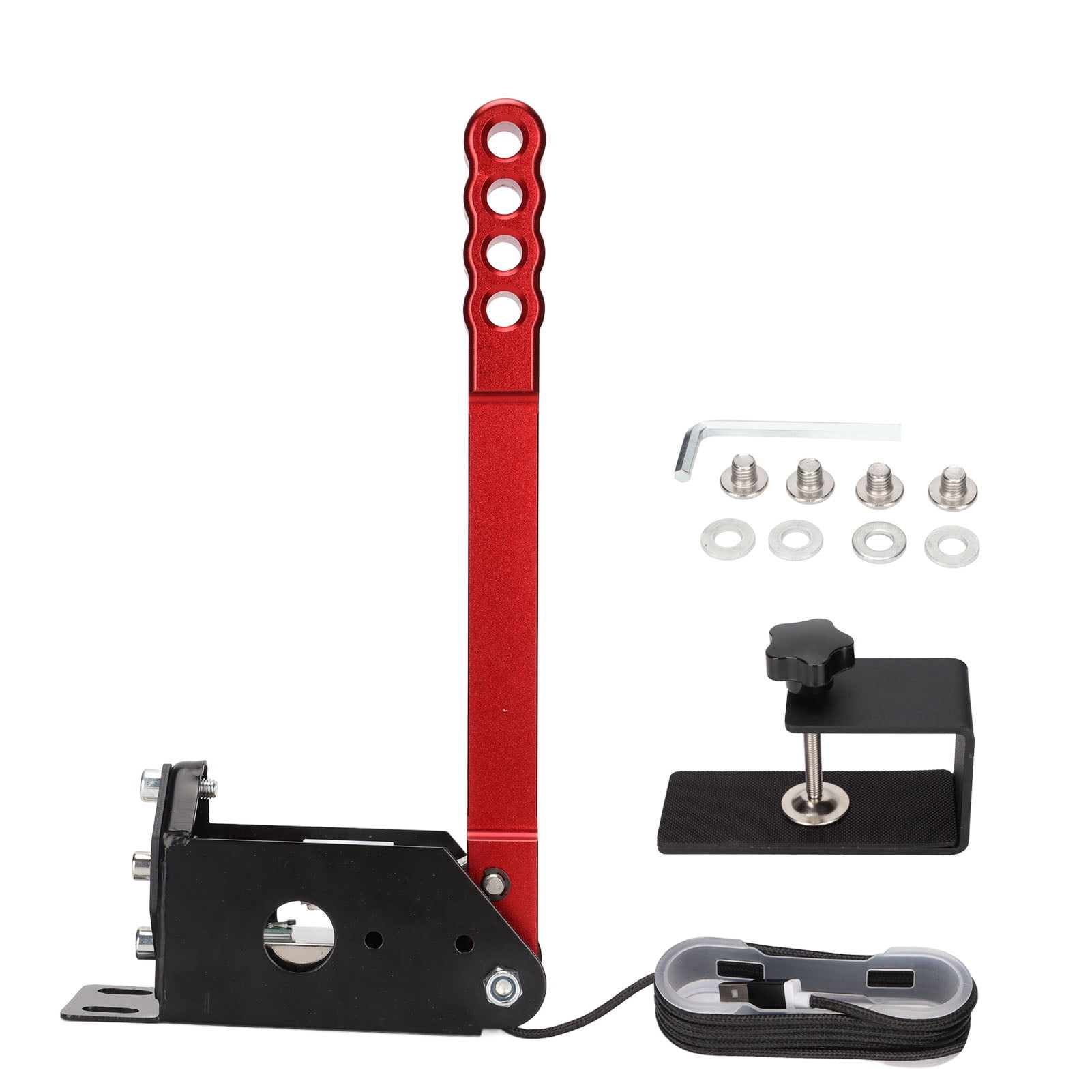 USB Handbrake 64 Bit Aluminum Alloy Simulated Racing Game Handbrake with Clamp for G25 G27 G29