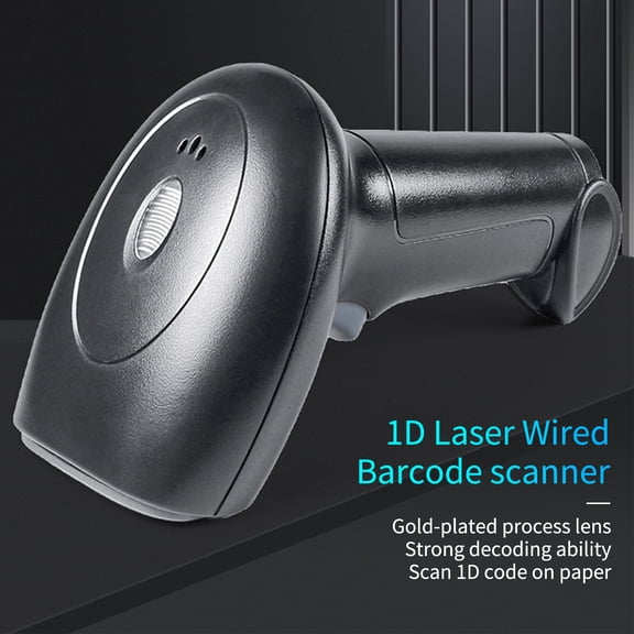 USB Handheld 1D Laser Barcode Scanner with Adjustable Stand High Speed Reader for POS Supermarket Warehouse 7.48 x 4.33 x 3.54 in / 19 x 11 x 9 cm