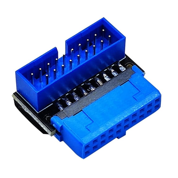 USB Header Adapter USB3.2 GEN1 19Pin/20Pin Socket 90 Degree Steering Elbow Converter DIY Desktop Motherboard A,1 x USB Adapter,Black&blue