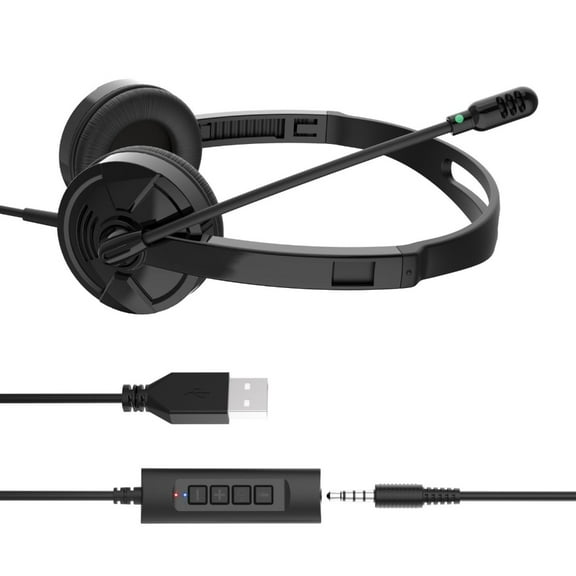 USB Headphones Wire USB Headsets with Mics for Clear Communication in Call Centers and Online Meetings Headphones