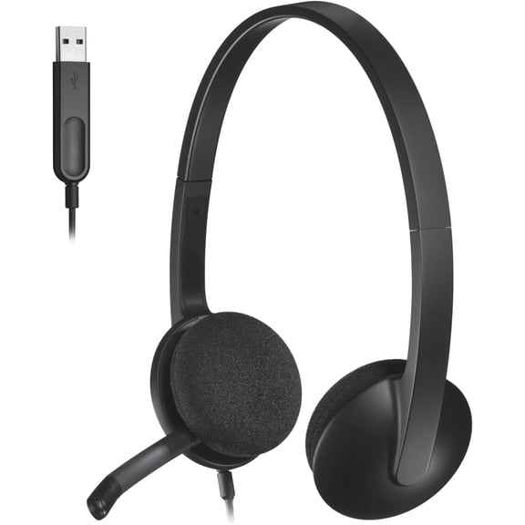 USB Headset H340 Stereo USB Headset for Windows and Mac - Black