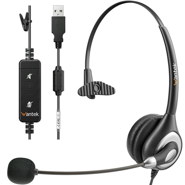 USB Headset with Microphone Noise Cancelling and Audio Control Business PC Headsets for Computers Laptops USB Headphones for Home Office Call