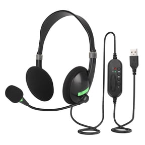 USB Headset with Microphone, Stereo Noise Cancelling Computer Headphones with Mic Boom & Audio Control, Wired PC Headset for Laptop, Office, Call Center, Business, Skype, Webinar, Zoom, Mac