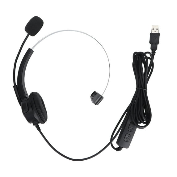 USB Headset Noise Cancelling Call Center Headset with Microphone Mute Control for Business Meetings Customer Service