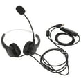 USB Headset Noise Cancelling Wired Call Center Business Headphone with Mic Volume Control for PC