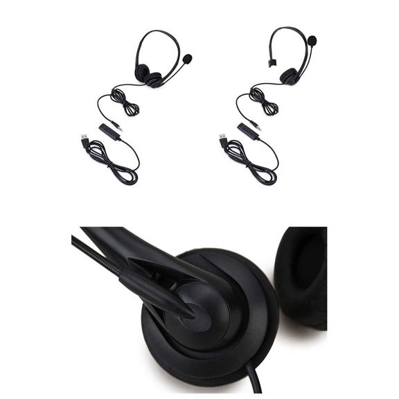 USB Headset with Microphone , Volume Control, for Online Conference Classes, Games Computer