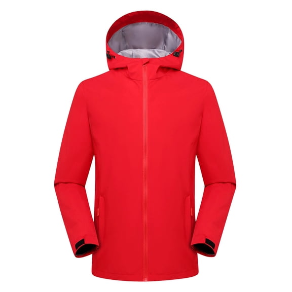 USB Heated 3-in-1 Jacket for Men & Women, Windproof Water Resistant Lightweight Hiking Coat w/Removable Hood, All Season Cold Weather Gear