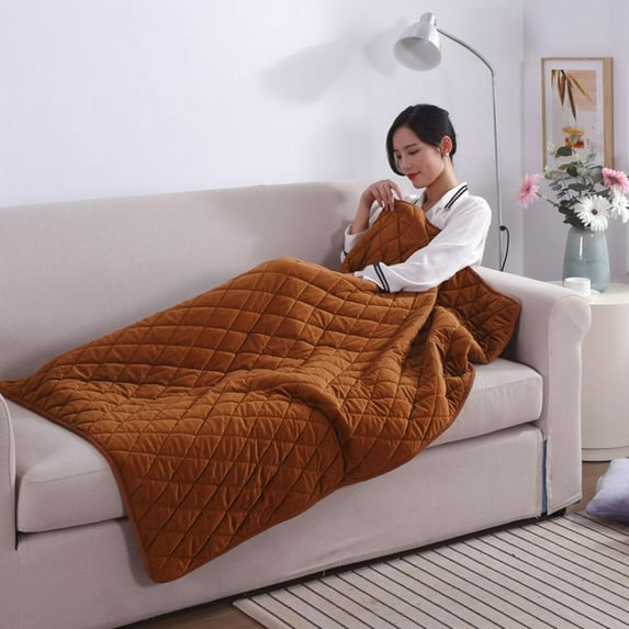 USB Heated Blanket 29.5"×47.2" – Portable Soft Polyester Electric Throw, Fast Heating Flannel Blanket for Office, Home & Travel