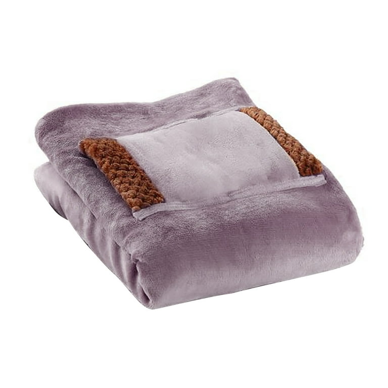 USB Heated Blanket Portable Soft Fleece Blanket with Safe Voltage for Boy  Girl,Office Home,Purple 