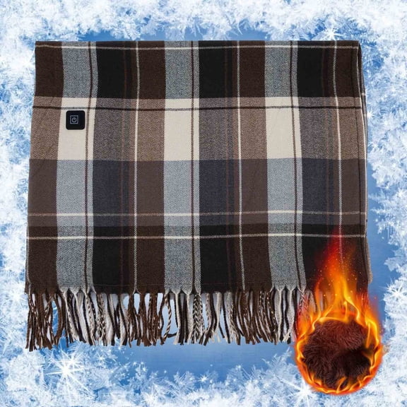 USB Heated Blanket, Portable Throw Blanket with Zipper, Wearable Heated Wrap for Cold Days, Washable USB-Powered Shawl for Home, Office, Travel, Adjustable Temperature Blanket