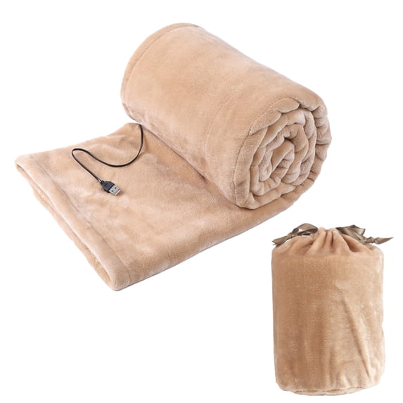 USB Heated Blanket Throw 55"x31", Portable 5V Electric Heating Blanket for Car Travel, 3 Heat Levels & 8 Heating Zones Wearable Shawl for Indoor Outdoor Use, Fast Heating Camping Accessories