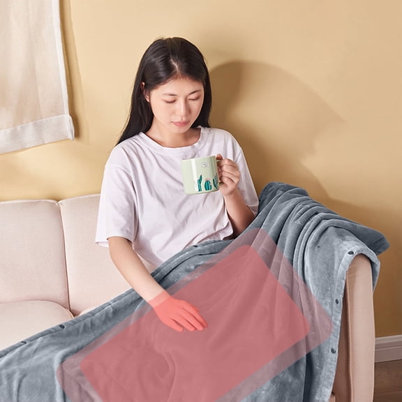 USB Heated Blanket Throw, Fast Heating Electric Blanket with 3 Heat Settings and Overheat Protection, for Office Home Travel Sofa Relaxation Warm Gift